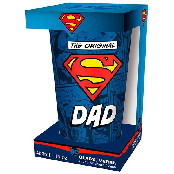Velika staklena čaša SUPERMAN DAD 400ml 