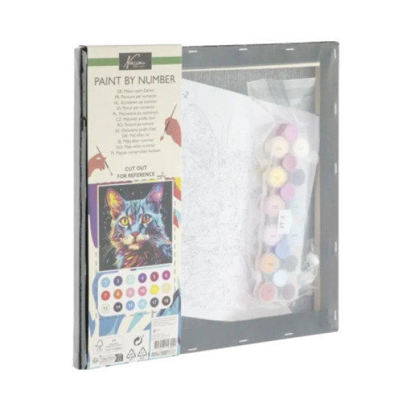 Kreativni set oboji po bojama MAČKA 30x30cm 