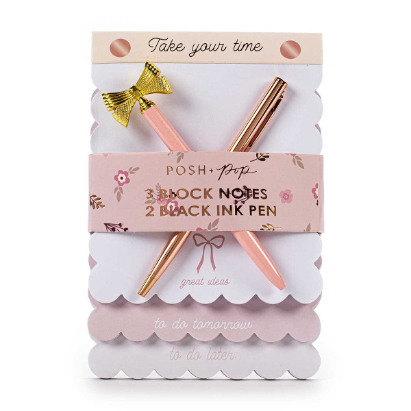 Poklon set COZY 3 blokova za poruke i 2 hemijske olovke 