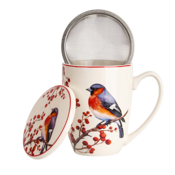 Šolja sa infuzerom 360ml NOVA GODINA Ptice 