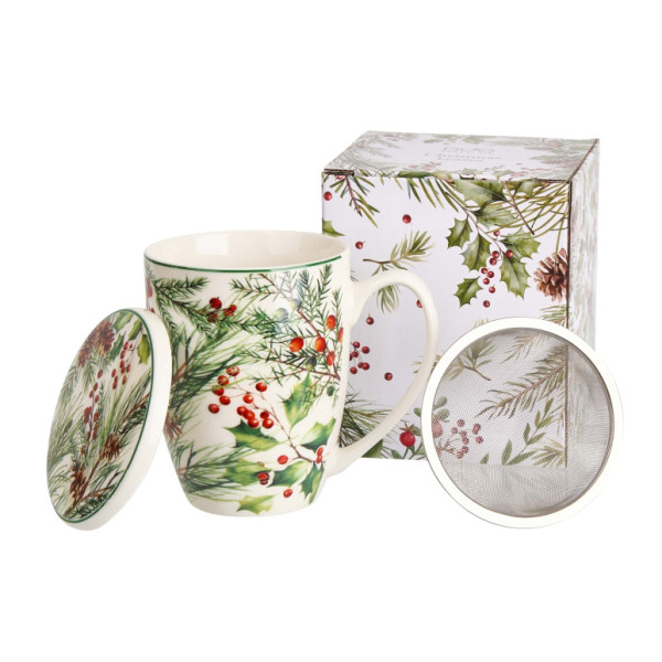 Šolja sa infuzerom 360ml NOVA GODINA Lišće 