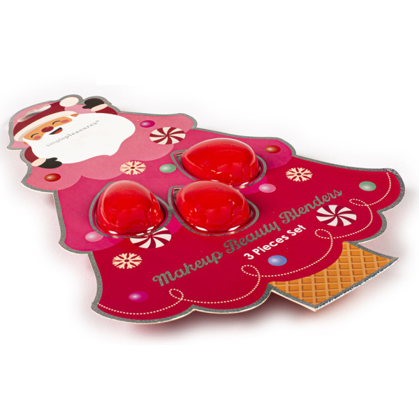 Novogodišnji set tri sunđera za šminku DEDA MRAZ 