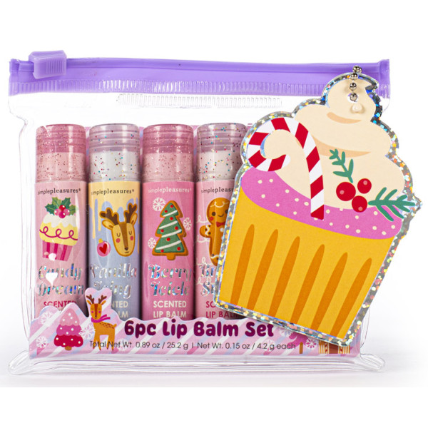 Novogodišnji set šest balzama za usne CUPCAKE 