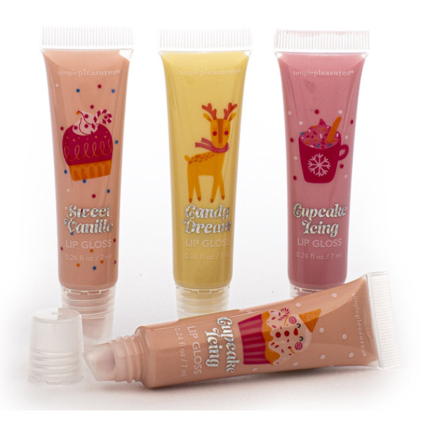 Novogodišnji set četiri sjaja za usne 