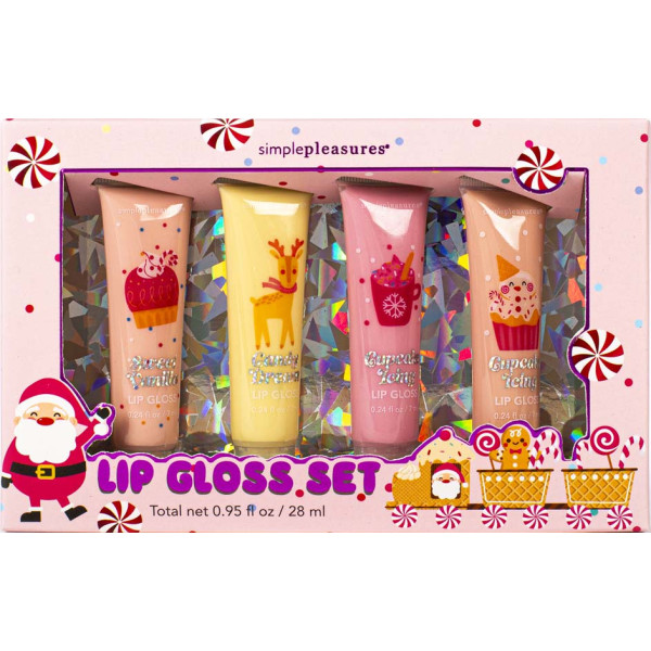 Novogodišnji set četiri sjaja za usne 