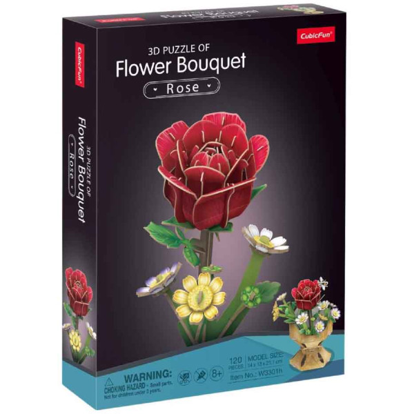CubicFun 3D puzzle FLOWER BOUQUET - ROSE 120 kom - | Knjižare Vulkan