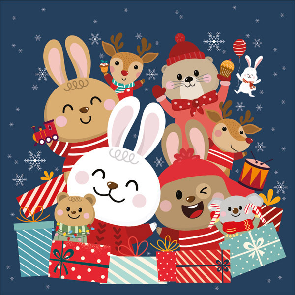 Novogodišnje puzzle HAPPY FRIENDS 49kom 