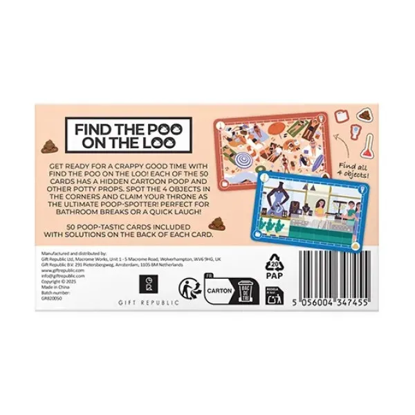 100 zabavnih kartica FIND THE POO ON THE LOO 