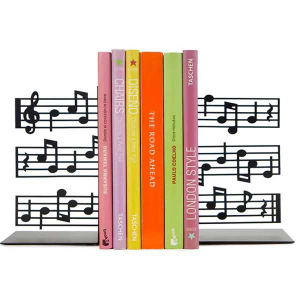 Držač za knjige MUZIKA crni 