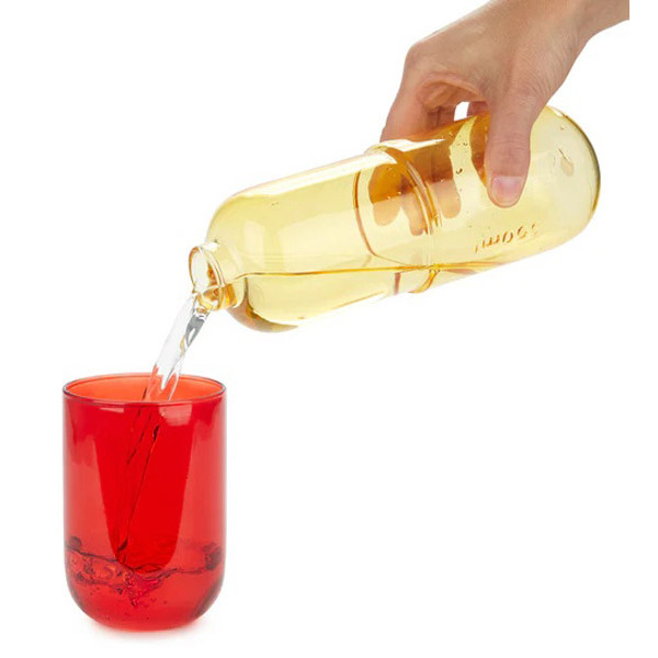 Flaša i čaša PILULA  crveno-žuta 550ml 