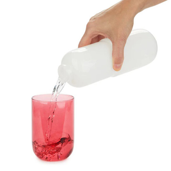 Flaša i čaša PILULA  crveno-bela 550ml 