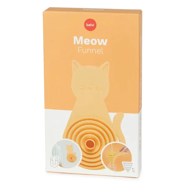Sklopivi silikonski levak sa magnetom MEOW - ORANGE 