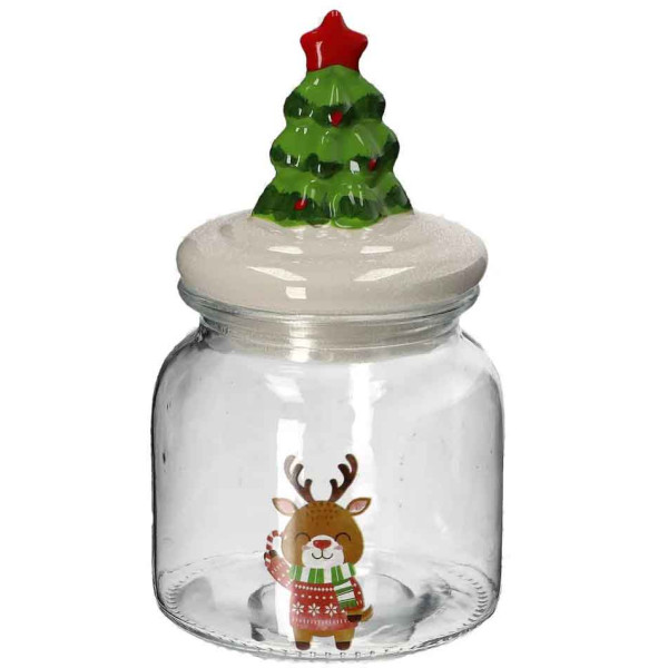 Staklena tegla NOVA GODINA 11x19cm 