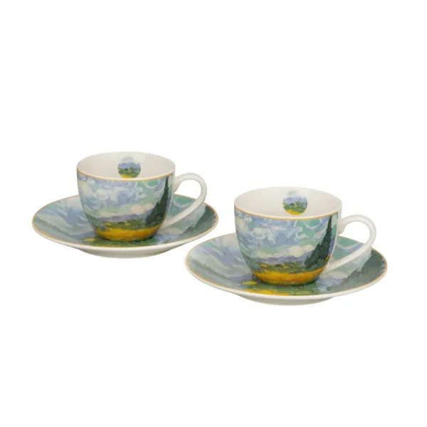 Dve šolje za espresso VAN GOGH - WHEAT FIELD 110 ml 