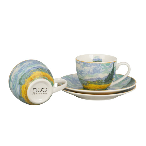 Dve šolje za espresso VAN GOGH - WHEAT FIELD 110 ml 
