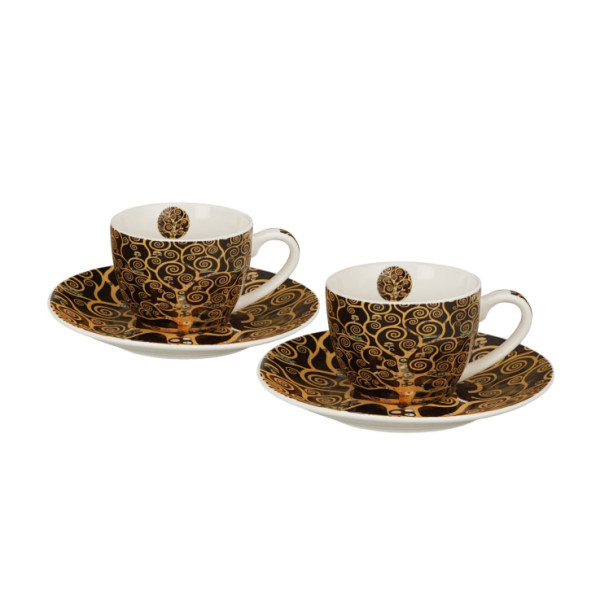 Dve šolje za espresso KLIMT - TREE OF LIFE 110 ml 