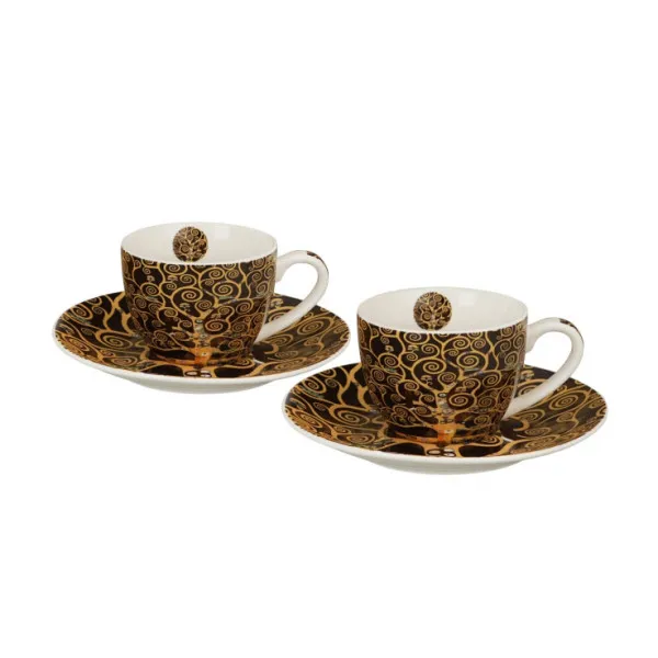 Dve šolje za espresso KLIMT - TREE OF LIFE 110 ml 