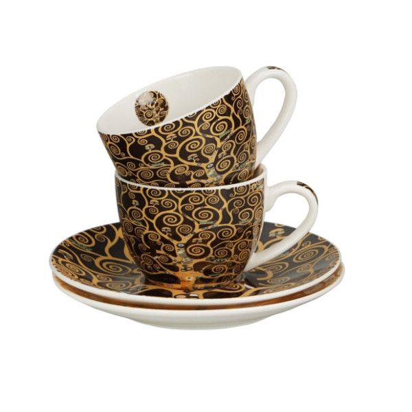 Dve šolje za espresso KLIMT - TREE OF LIFE 110 ml 