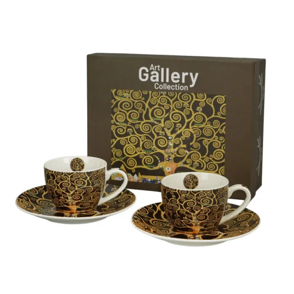 Dve šolje za espresso KLIMT - TREE OF LIFE 110 ml 