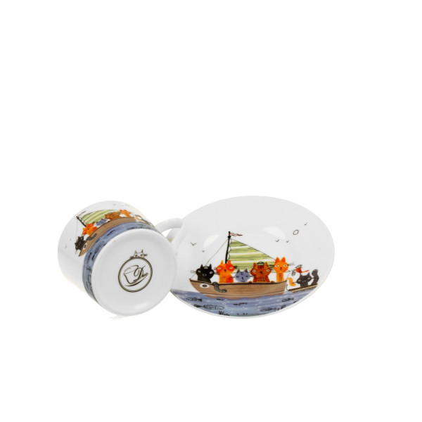 Šolja i tanjirić CAT'S WORLD - CAT CREW 230 ml 