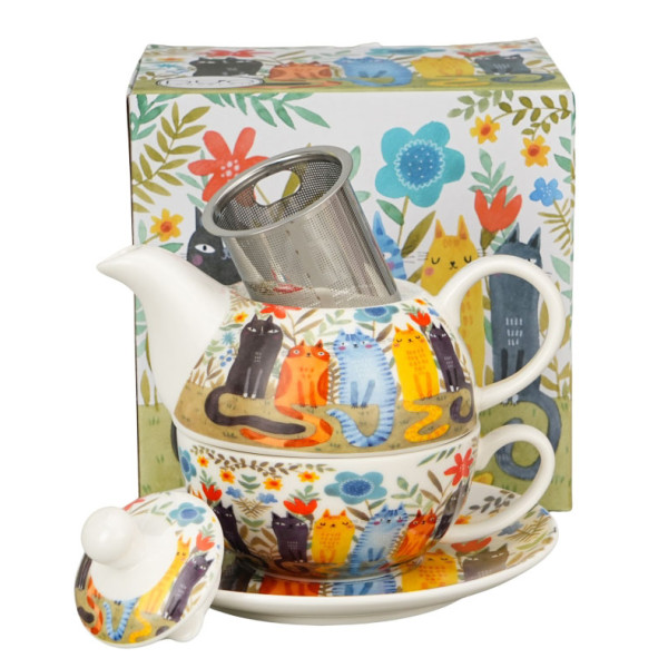 Čajnik sa infuzerom CAT'S WORLD - GARDEN 300ml 