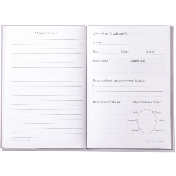 Dnevnik za lični razvoj BECOMING HER 
