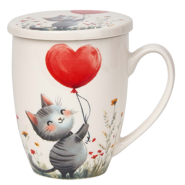 Šolja sa infuzerom MAČKA SA BALONOM 