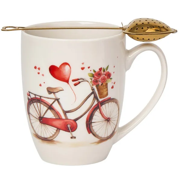 Šolja sa infuzerom u obliku srca LOVE BIKE 