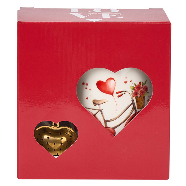 Šolja sa infuzerom u obliku srca LOVE BIKE 