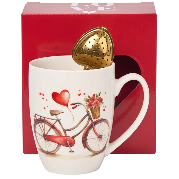 Šolja sa infuzerom u obliku srca LOVE BIKE 