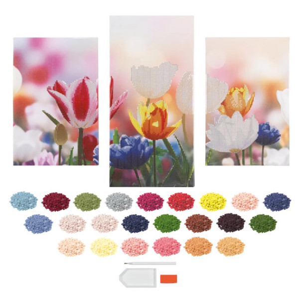 Kreativni set DIAMOND PAINTING TRIPTYCH - CVEĆE 