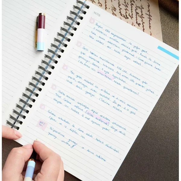 Notes A5 VICTORIA'S JOURNALS Sylicon Blue, na linije 