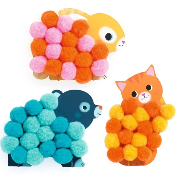 Kreativni se POM POM KOLAŽ - ŽIVOTINJE 