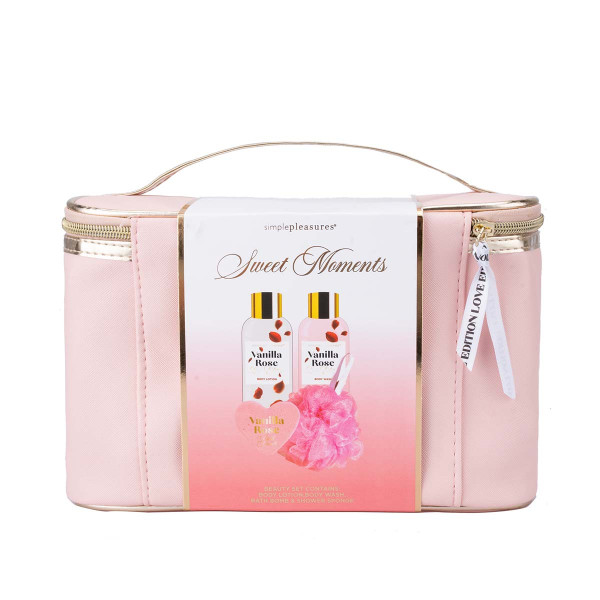 Beauty set SWEET MOMENTS (Mleko za telo, kupka, kuglice i sunđer za kupanje) 