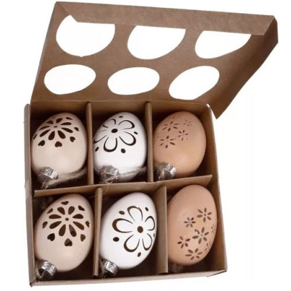 Uskršnji set šest jaja SA REZBARENIM CVETIĆIMA 