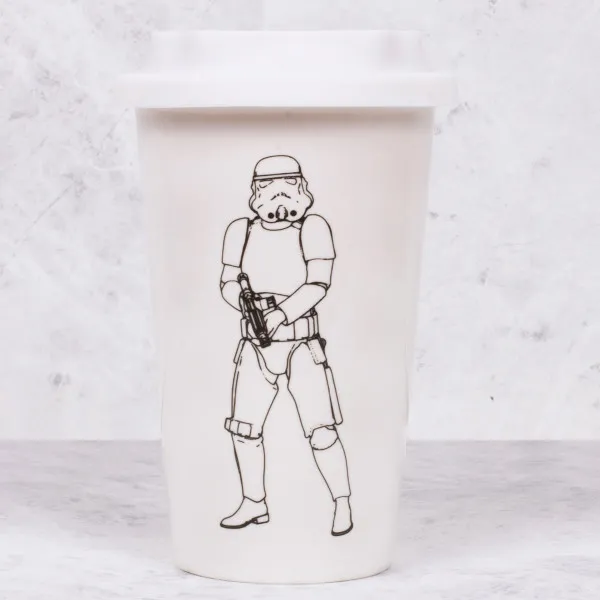 Keramička putna šolja STORMTROOPER - bela 