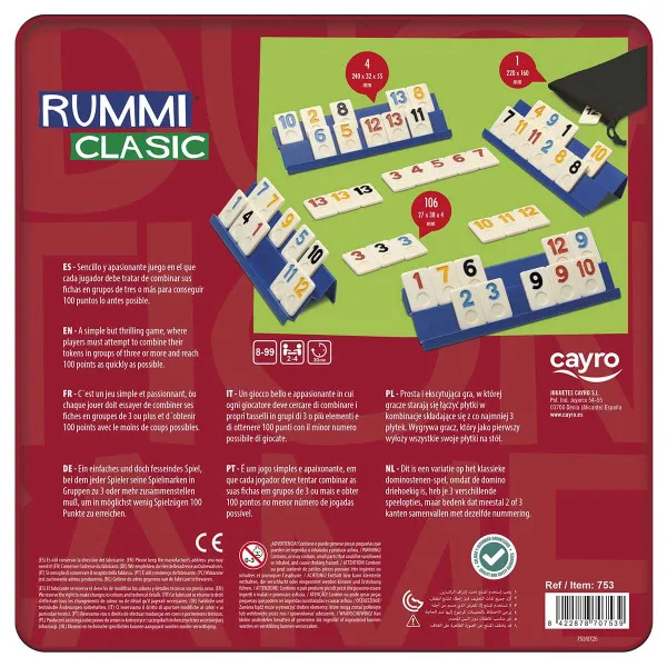 Društvena igra u metalnoj kutiji RUMMI CLASIC 