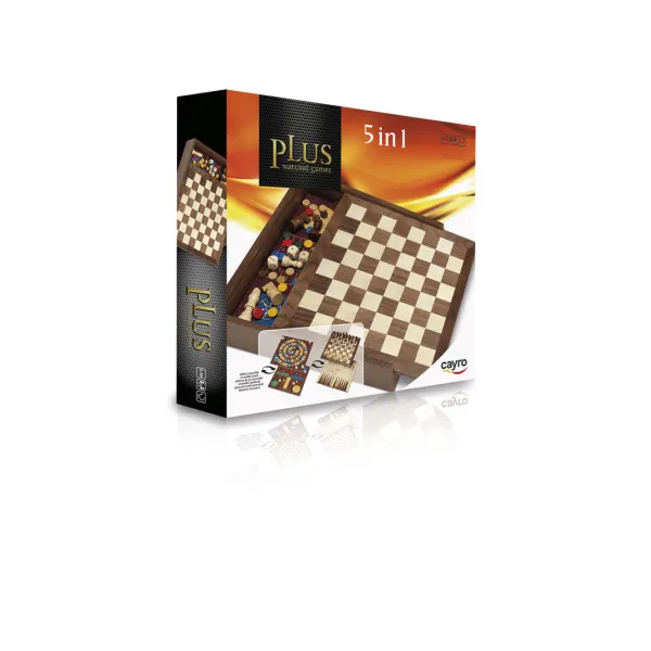 Set društvenih igara 5 u 1 (šah, tavle, dame guske, ne ljuti se čoveče) 