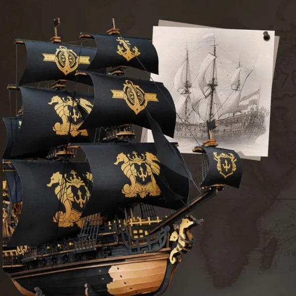 3D puzzle THE SEAHORSE BARQUE 