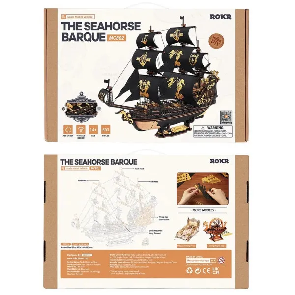 3D puzzle THE SEAHORSE BARQUE 