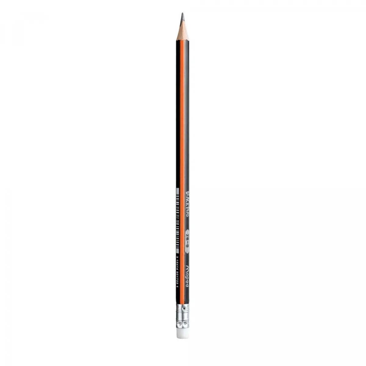 Grafitna olovka sa gumicom MAPED BLACK PEPS 2B 