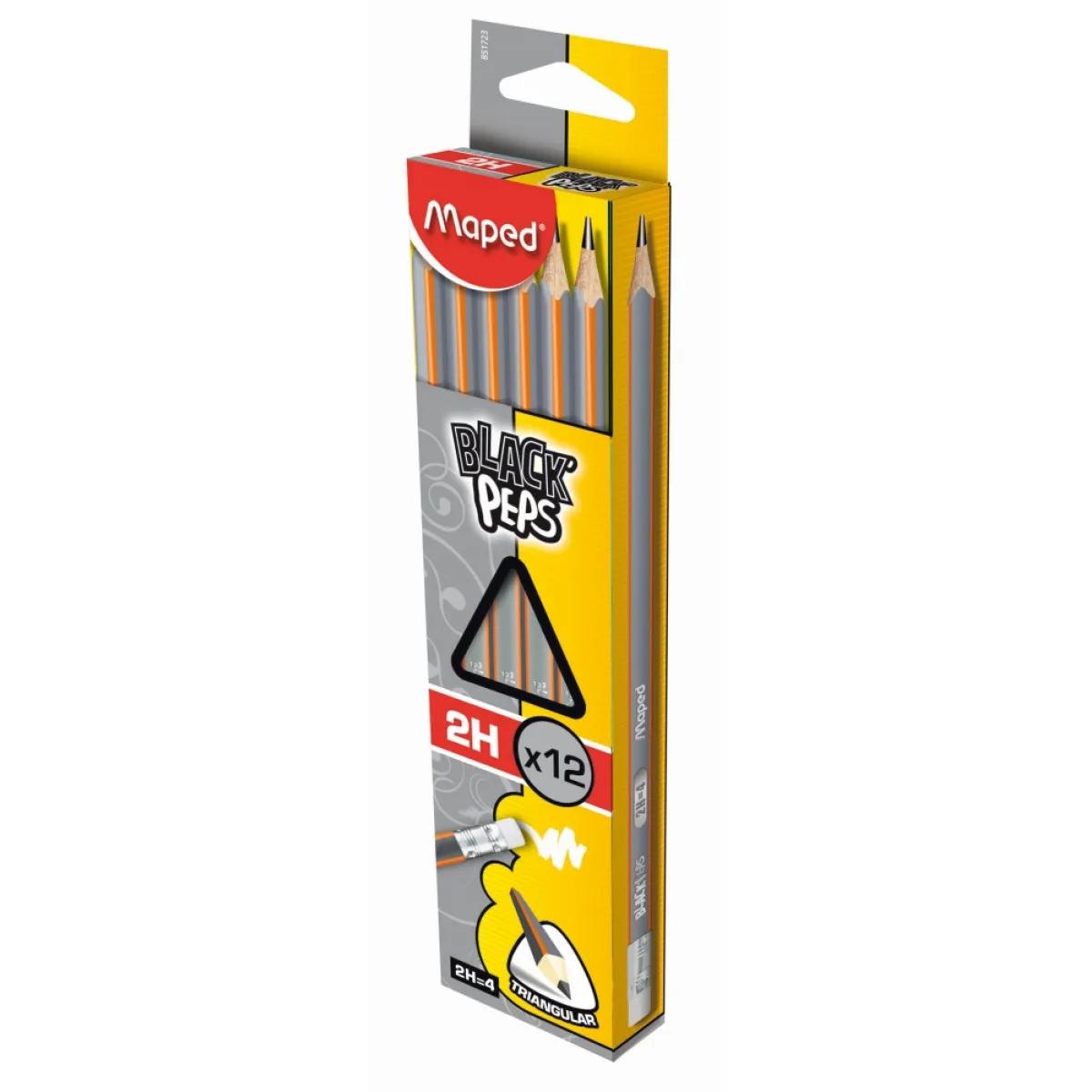 Grafitna olovka sa gumicom MAPED BLACK PEPS 2H 