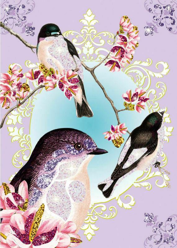 Kreativni set sa šljokicama za decu : GLITTER BIRDS 