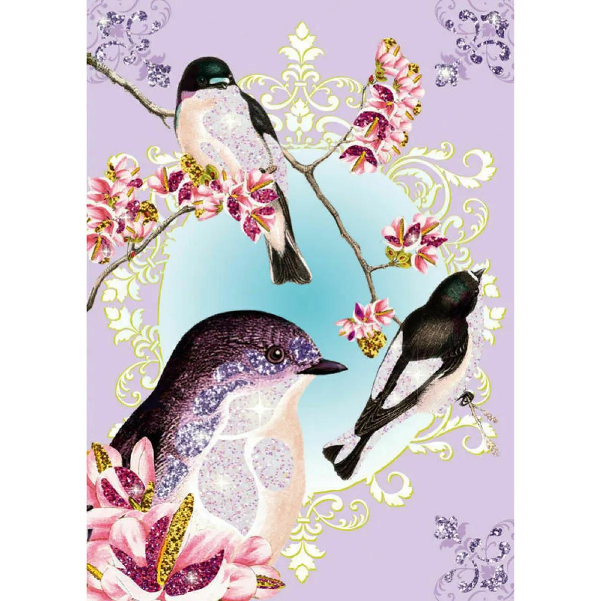 Kreativni set sa šljokicama za decu : GLITTER BIRDS 