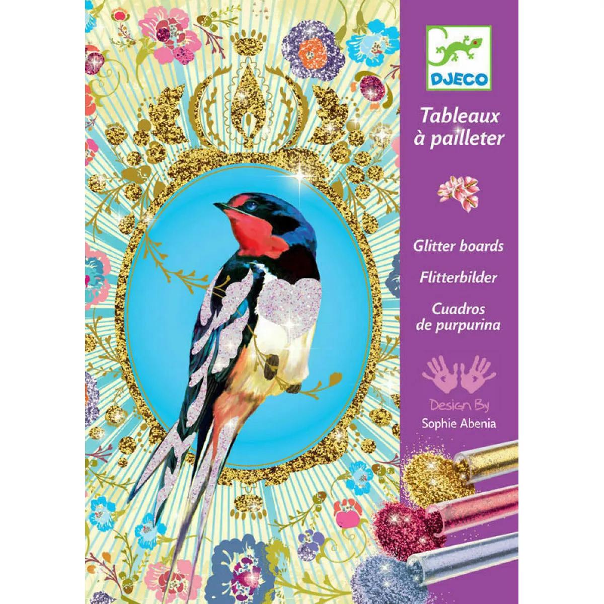 Kreativni set sa šljokicama za decu : GLITTER BIRDS 