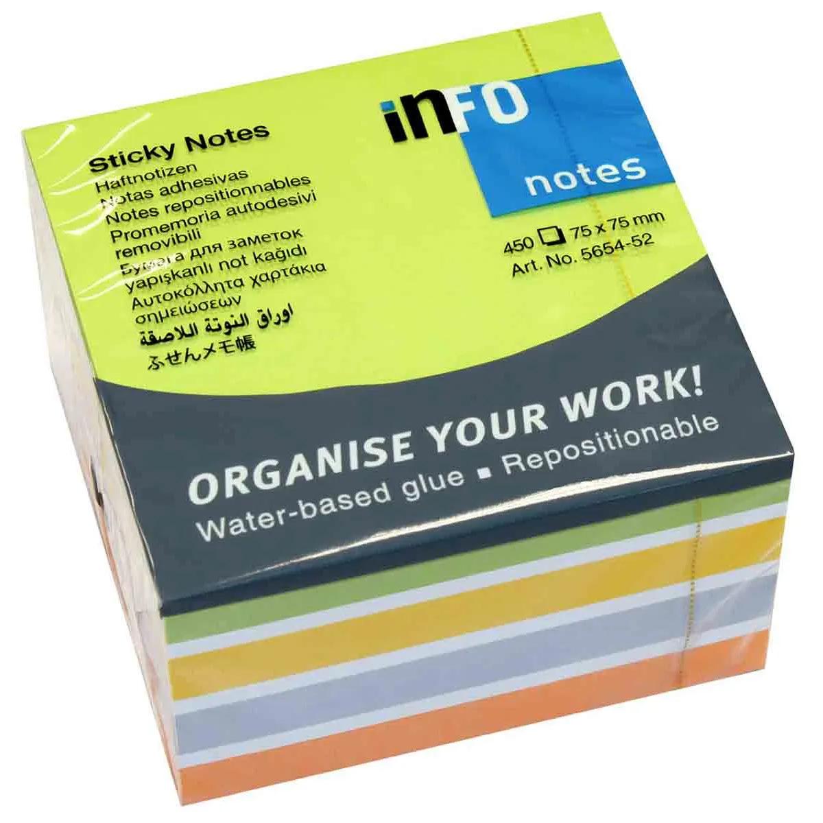 Samolepljivi blokčići 7,5x7,5 COLOR MIX 