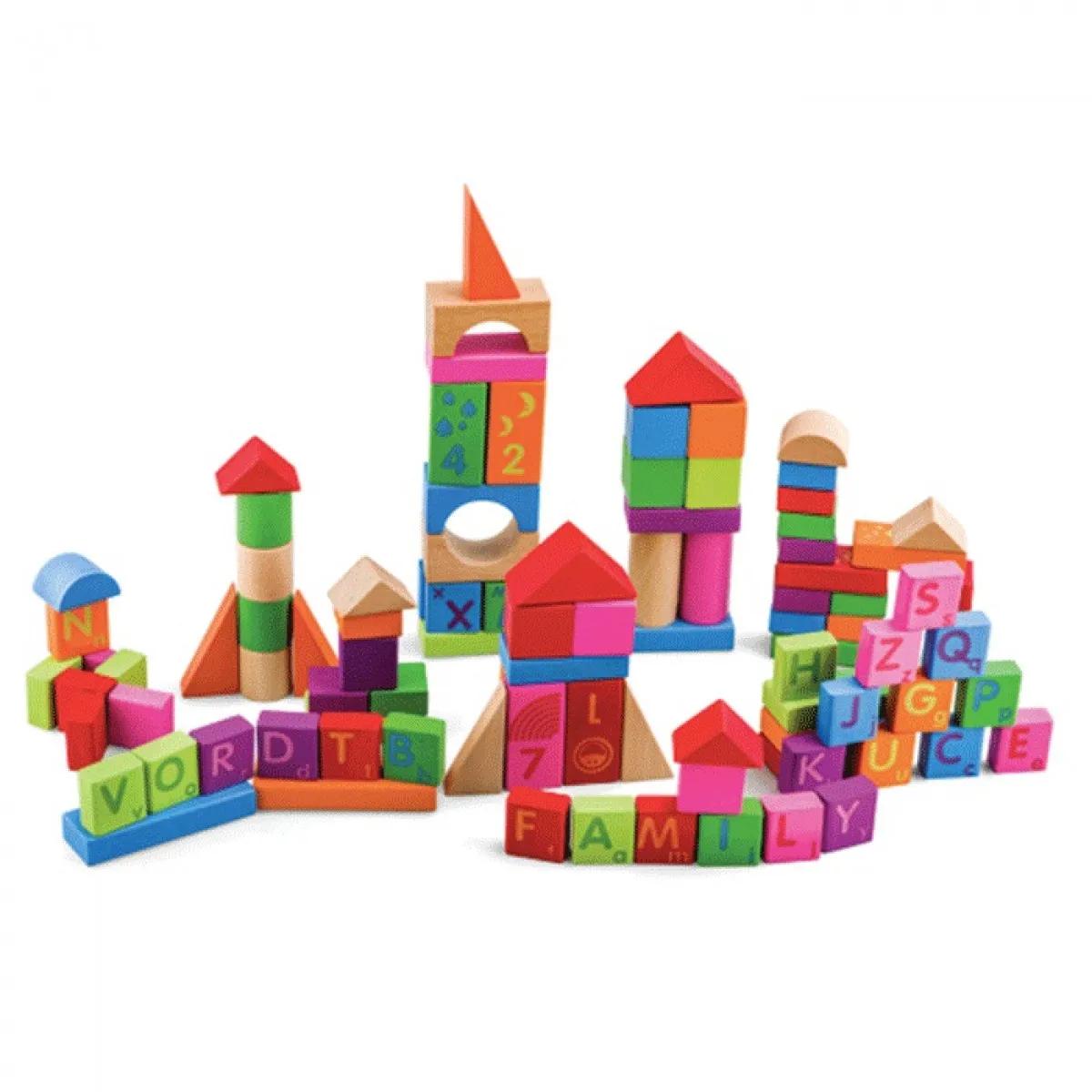 Drvena igračka PINO EDUKATIVNE KOCKE BLOKOVI 100 kom 