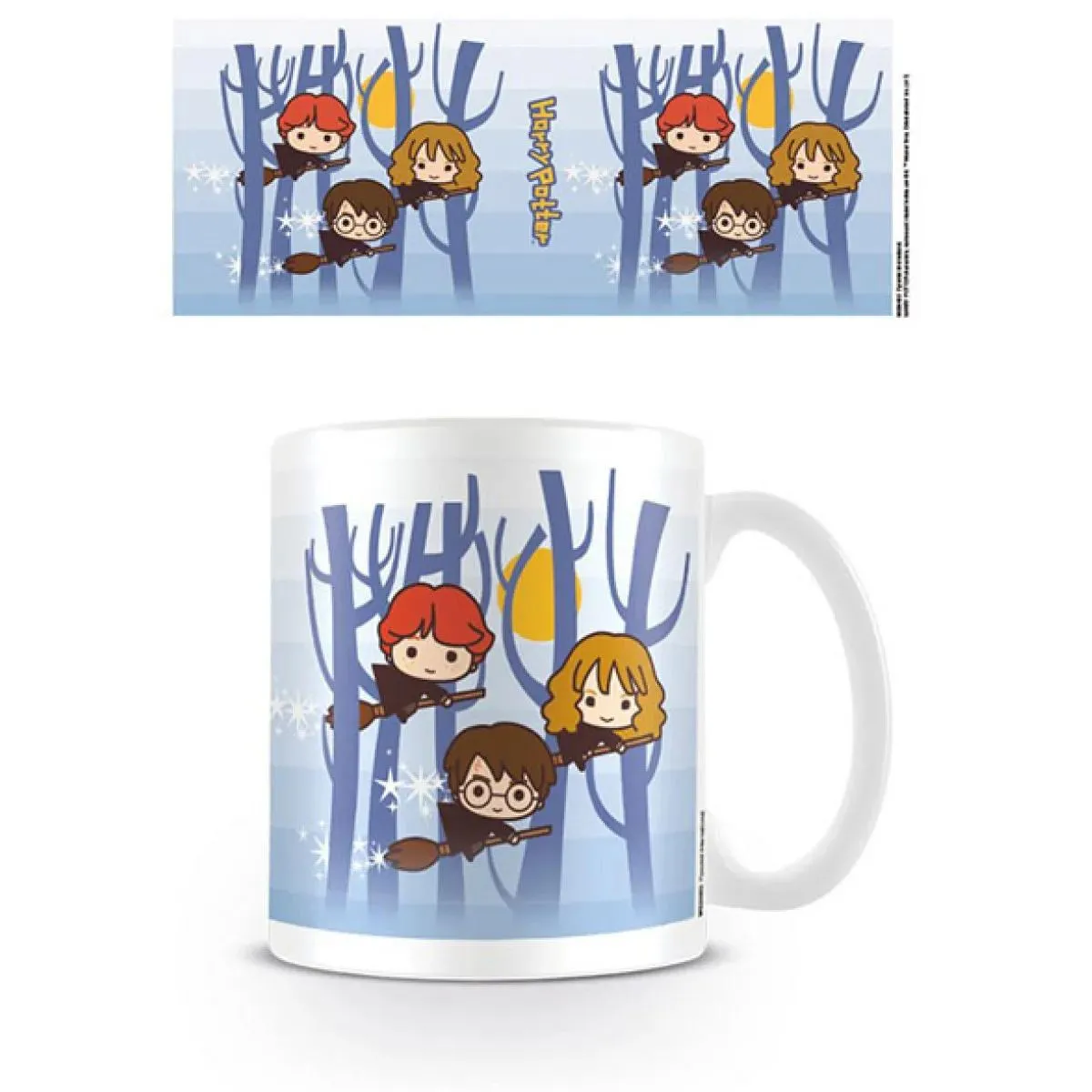 HARRY POTTER KAWAII HARRY RON HERMIONE FLYING Coffee Mug 