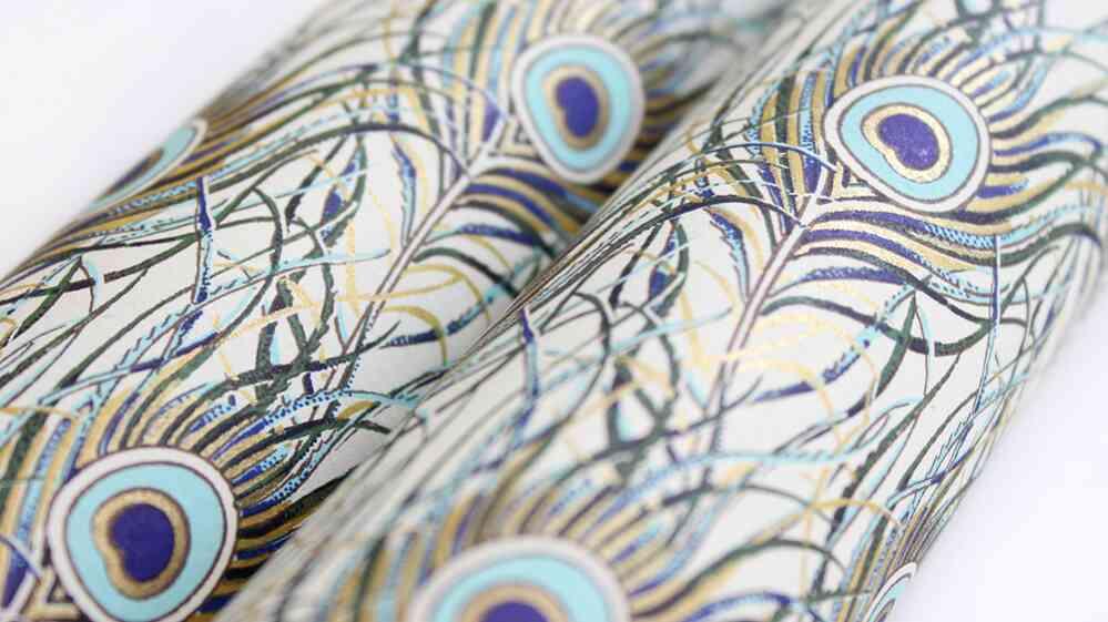 Ukrasni Papir PEACKOCK FEATHERS BLUE 