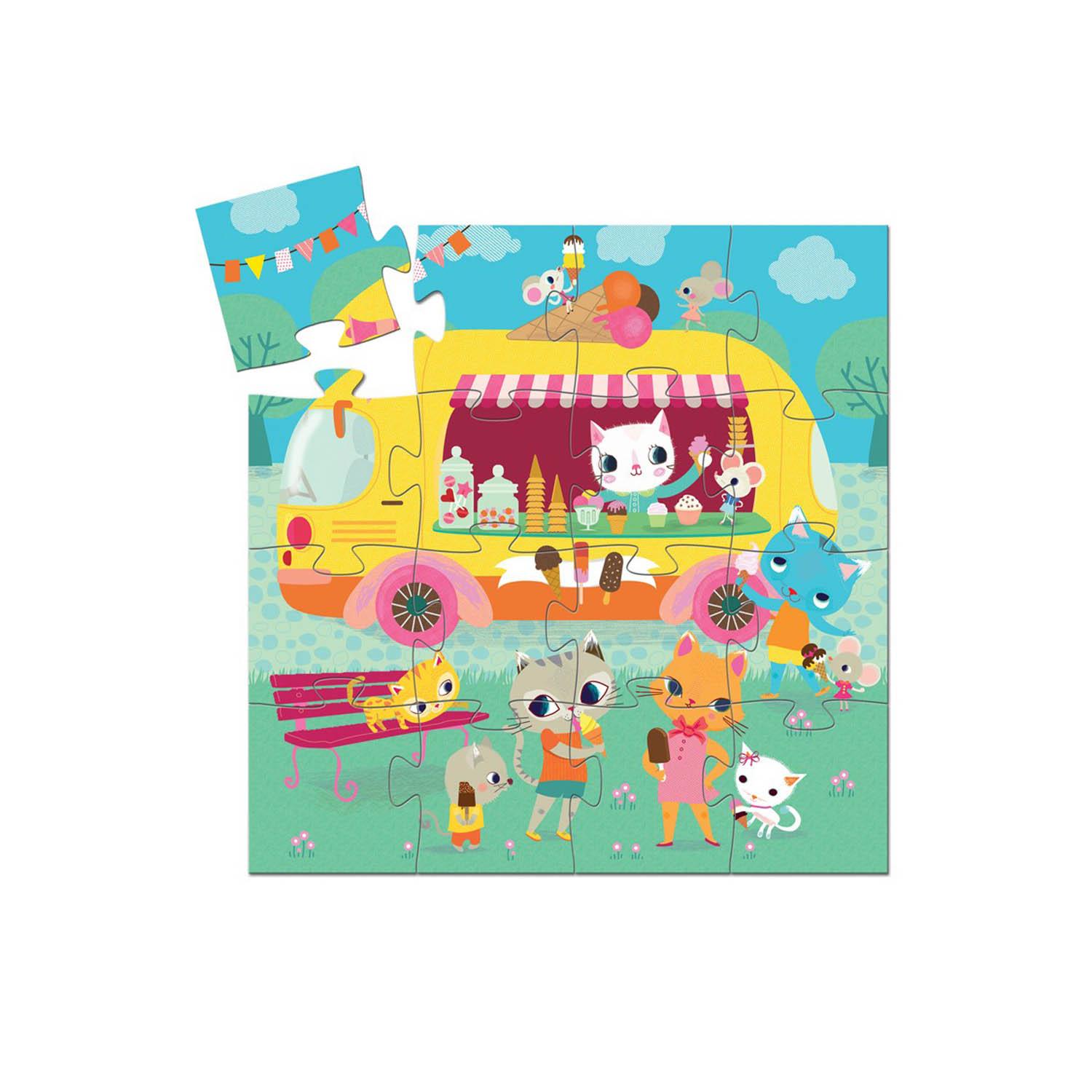 SILHOUETTE PUZZLE ICE CREAM TRUCK 16 PCS 